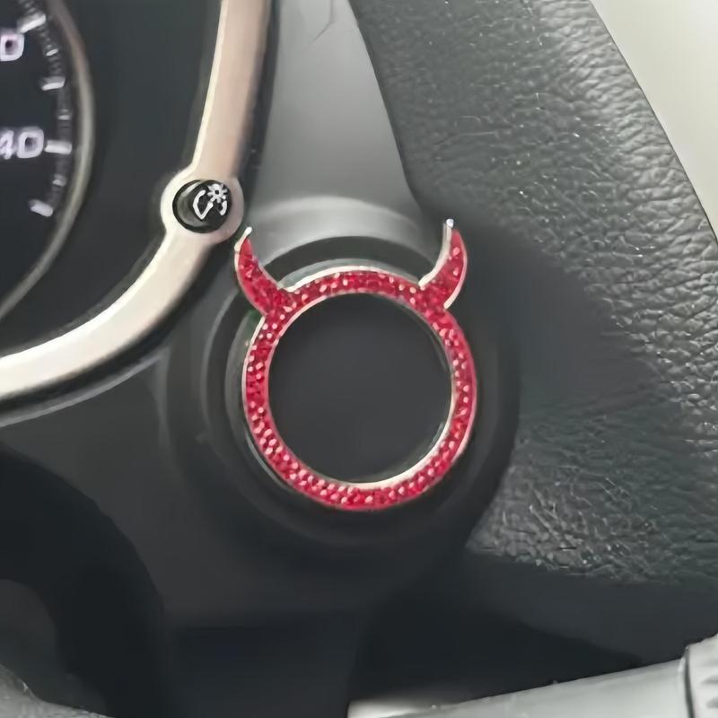 Product Introduction of Car Engine Start Stop Button Decoration, Rhinestone Decor Car Engine Start Stop Button Cover, Car Accessories for Women & Men 5