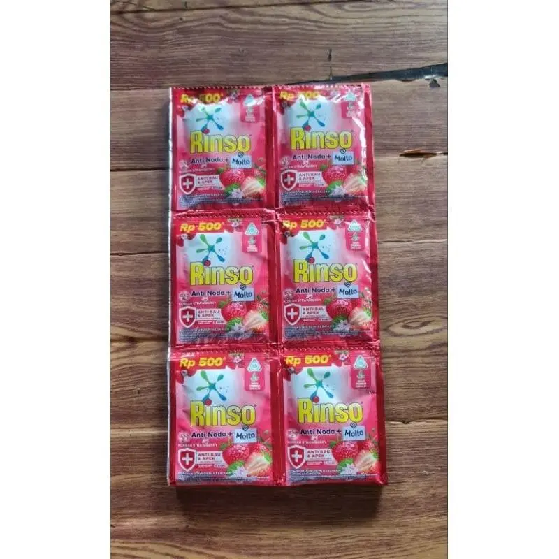 PAKET 3 RENCENG 500an 18 PCS Rinso Anti Noda Renceng 18ml isi 18 sachet Anti Noda Rose 4