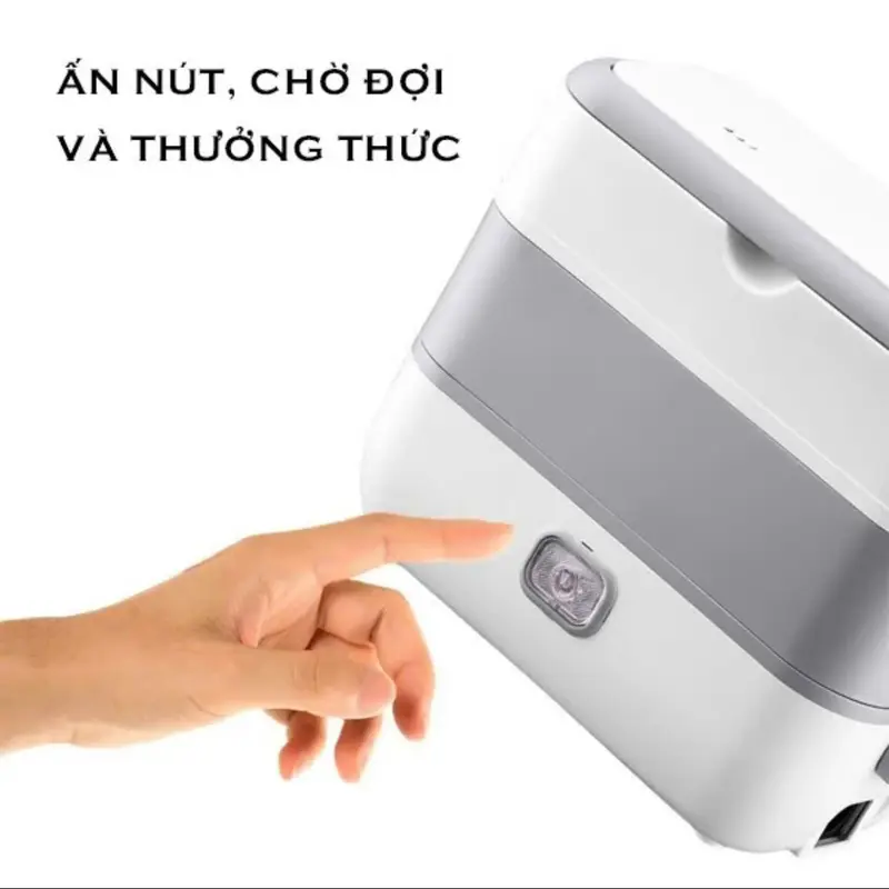 Hộp cơm cắm điện văn phòng 2 tầng 4 bát inox giữ nhiệt, hâm nóng và tự nấu chín nhỏ gọn tiện lợi 3