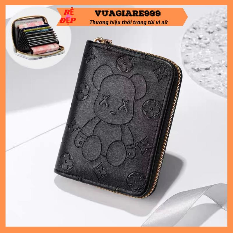 Ví nữ ngắn mini cầm tay nhiều ngăn đựng thẻ gấu mochi giá rẻ nhỏ gọn bỏ túi thời trang hàn quốc cute dễ thương VN200