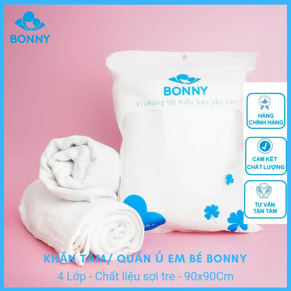 Set 2 Khăn Tắm Và Quấn Ủ Sợi Tre Lụa Trắng Mềm Mịn Cho Bé (Kt:90x90Cm)