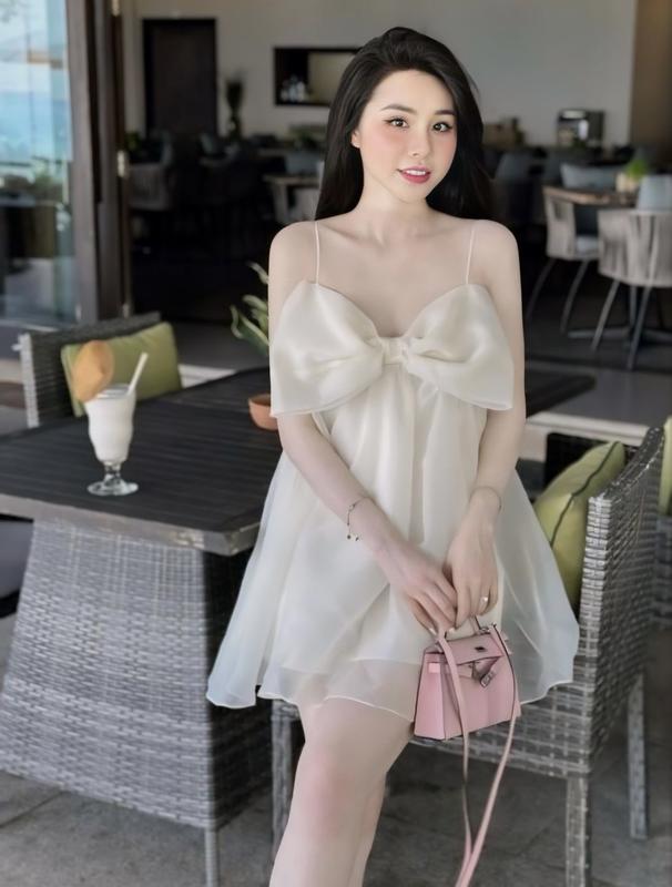 BIGSIZE HIẾU HIẾU (55-95KG) - Váy nữ 2 dây tơ voan phối nơ to nhẹ nhàng xinh xắn