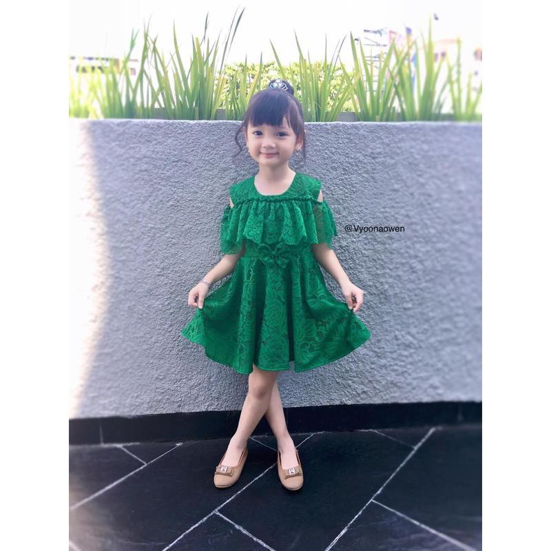 Dress Sabrina brokat | Dress anak | Dress dewasa | Dress cantik | Dress kekinian | Dress murah |  Dress couple | dress brokat | dress tile | baju pesta 4