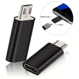 Adaptor Charger Cas USB Type C Female ke Micro USB Male OTG Aluminium Mini Converter Data Charging Stabil Tanpa Delay 20mm Portable Connector Smartphone Tablet Power Bank Support Transfer Cepat Durable Compact