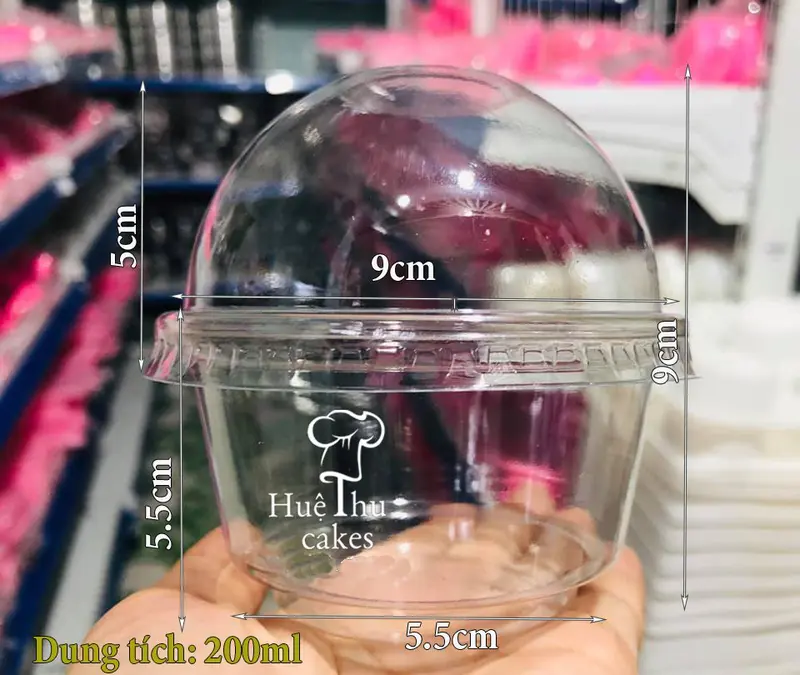 Ly nhựa PET lùn kèm nắp cầu (set 100 ly) dùng đổ rau câu, đựng đồ uống, làm kem 1
