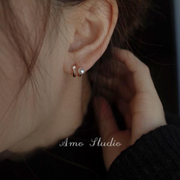 Product Introduction of Sterling Silver Needle Double Layer Big Hoop Earrings Female Online Influencer Retro Hong Kong Style Fashion Temperamental Fashionmonger Simple Personality Ear Ring 39