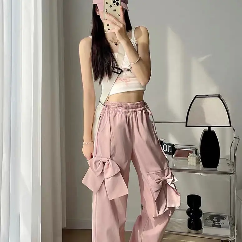 Quần ống rộng kaki nơ, 3 màu, 3 size, nơ to, may kỹ Nữ Ong Women Pants 4