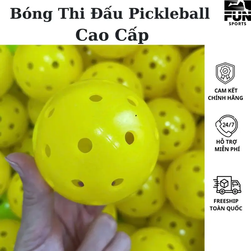 Bóng Pickleball Thi Đấu Tiêu Chuẩn Bóng Tập Luyện Ngoài Trời 40 Lỗ Độ Bền Cao Độ Ổn Định Fun Sports 1