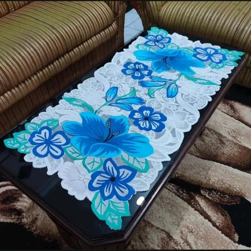 Taplak Meja Ruang Tamu-Taplak Meja Ukuran 100x50-Taplak Meja Motif Minimalis Modern-Table Runner Homemade Rajut 4