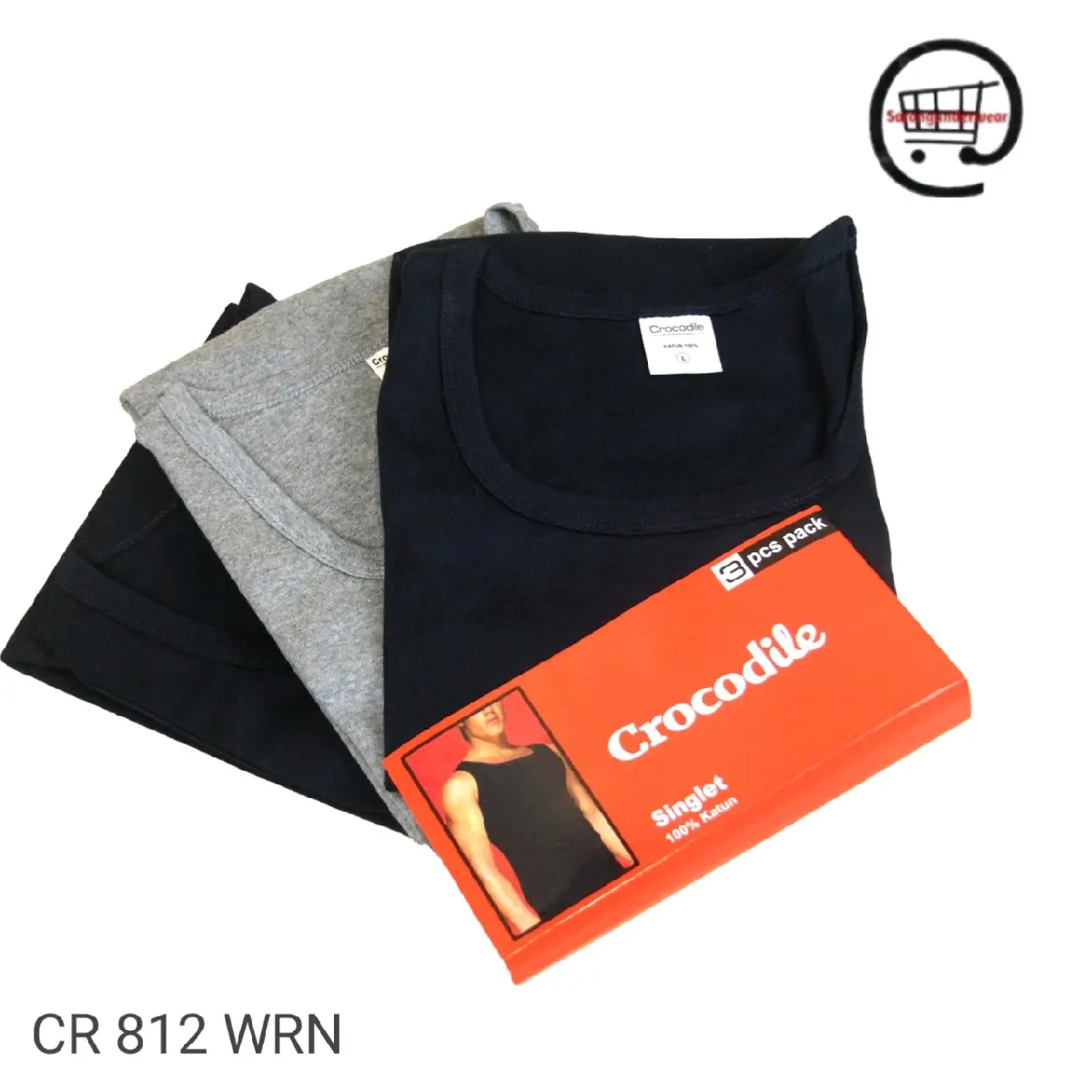 Kaos Dalam Singlet pria CROCODILE CR 812 WRN isi 3pcs Katun warna