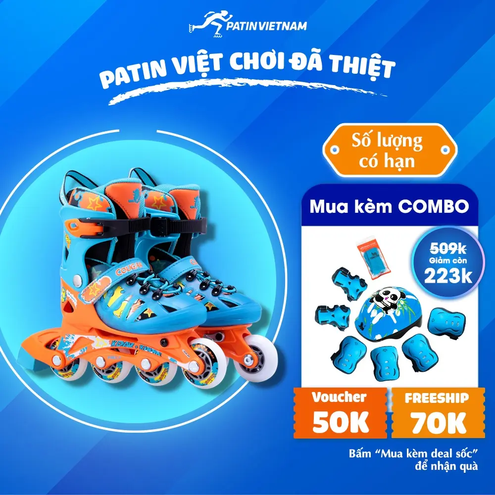 Giày Patin Cougar 867 - Thiết Kế Patin Sport Thông Minh, Màu Sắc Bắt Mắt Cho Bé