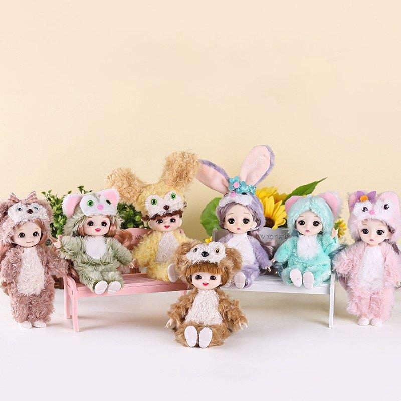 Búp bê 17cm đồ lông thu đồ chơi cho trẻ em quà tặng sinh nhật bé gái trang trí nhà cửa trang phục áo quần búp bê