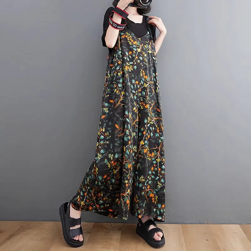 LC892 Premium Oversized Jumpsuit Polyester Floral Terbaru 2