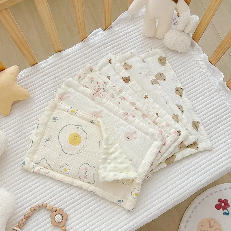 Gối Xô Muslin Hạt Đậu Mềm Mại Cho Bé , Gối Sơ Sinh Cho Bé