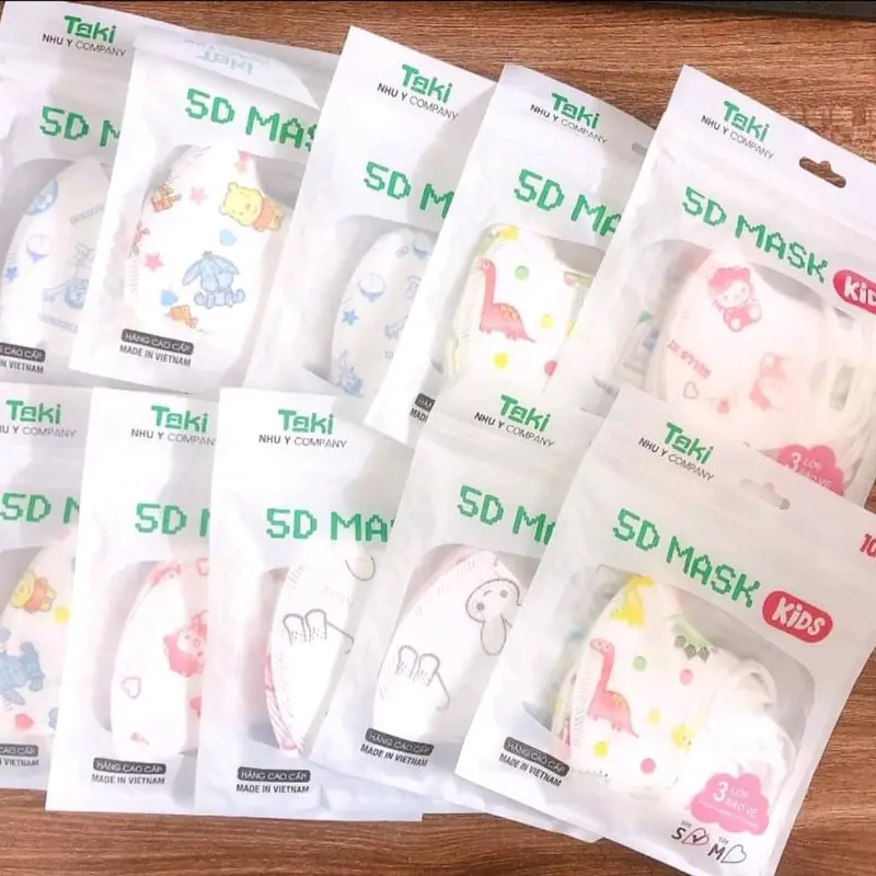 [Tặng thêm 20 cái] Combo 300 Cái, 200 Cái, 100 Cái Khẩu Trang 5D Hiệu Taki Chính Hãng Trẻ Em Hàng Chuẩn Xịn, Mix Nhiều Họa Tiết Hoạt Hình Xinh Xắn 1