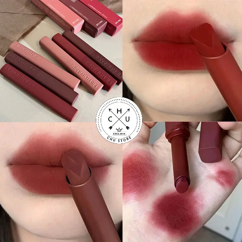 (Rẻ Vô Địch) Son Kem Lì Herorange son thỏi Mềm Mịn Như Nhung Không Thấm Nước Herorange® Matte Lip Color Son63 S321124456441