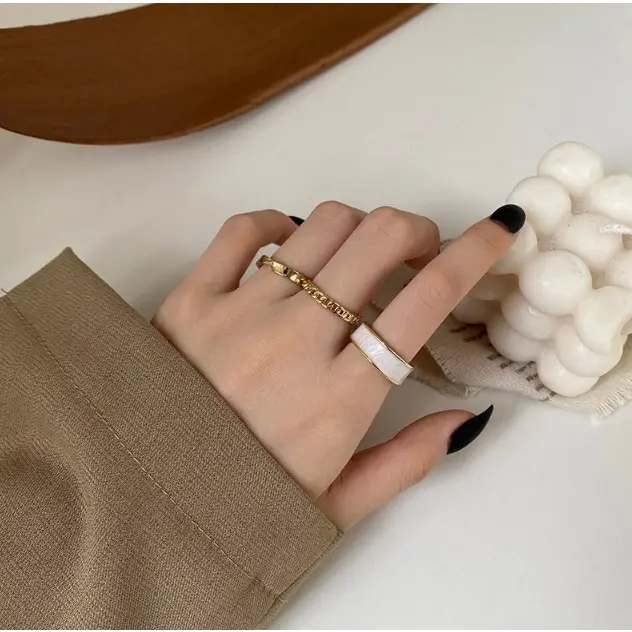 Minzo Cincin Wanita Korea Aksesoris Perhiasan Wanita Imitasi Rings Jewellery Gaya Simpel Kekinian 1