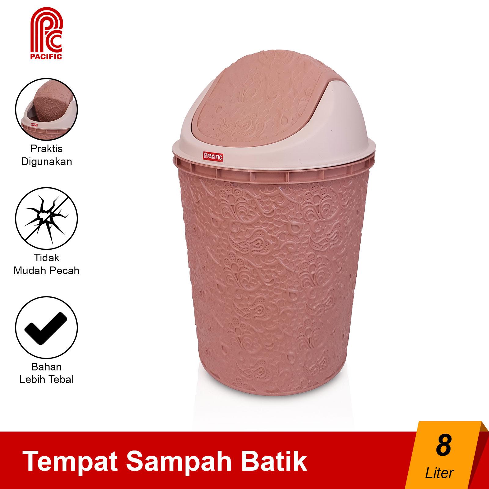 PACIFIC Tempat Sampah Batik Plastik Size M 22 x 35 CM Tutup Ayun Dustbin Plastic PP TEMPAT-SAMPAH-BATIK