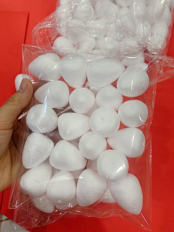 nụ hồng xốp 3.5cm, bịch 20 nụ, dùng làm hoa hồng giấy nhún