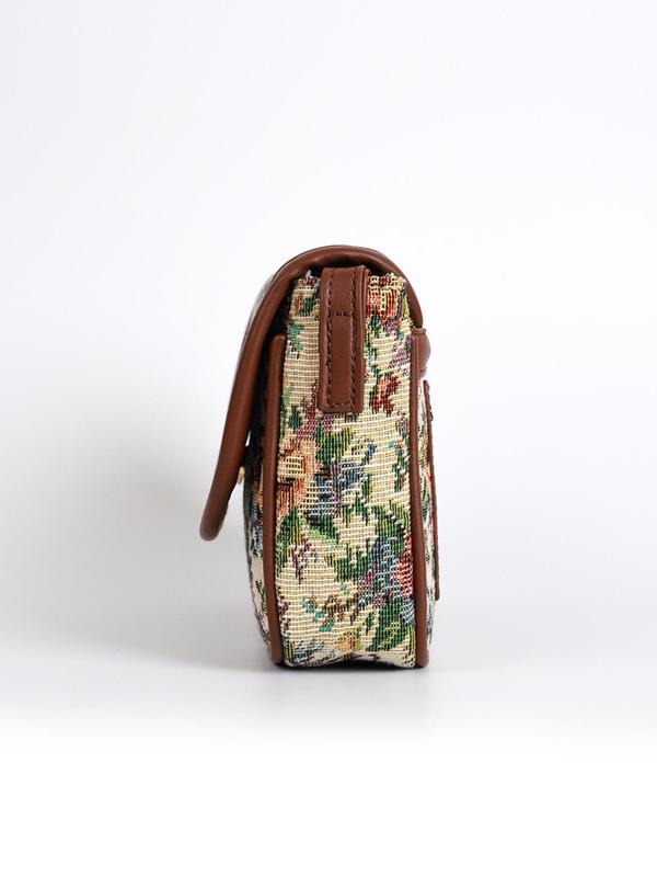 Women's Fashionable All over Print Floral Pattern Zipper Crossbody Bag, Cute Trendy Shoulder Bag,  All-match Commuter Bag for Work & Daily Used 7