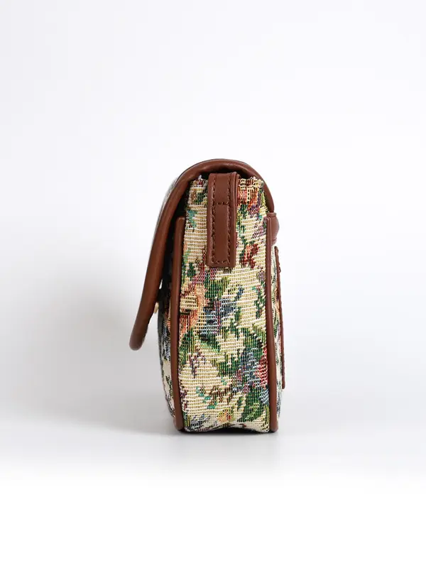 Women's Fashionable All over Print Floral Pattern Zipper Crossbody Bag, Cute Trendy Shoulder Bag,  All-match Commuter Bag for Work & Daily Used 6