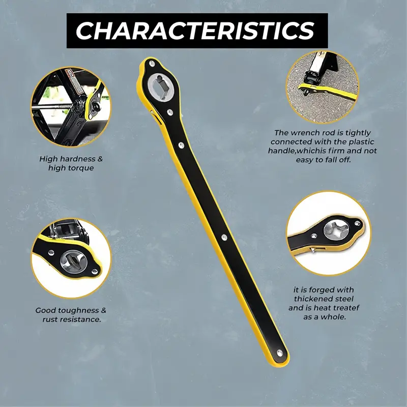 Multifunctional Car Jack Wrench, Universal Hexagonal Labor-saving Handheld Wrench, Manual Car Repair Tool, Professional Car Tire Repair Tool 2