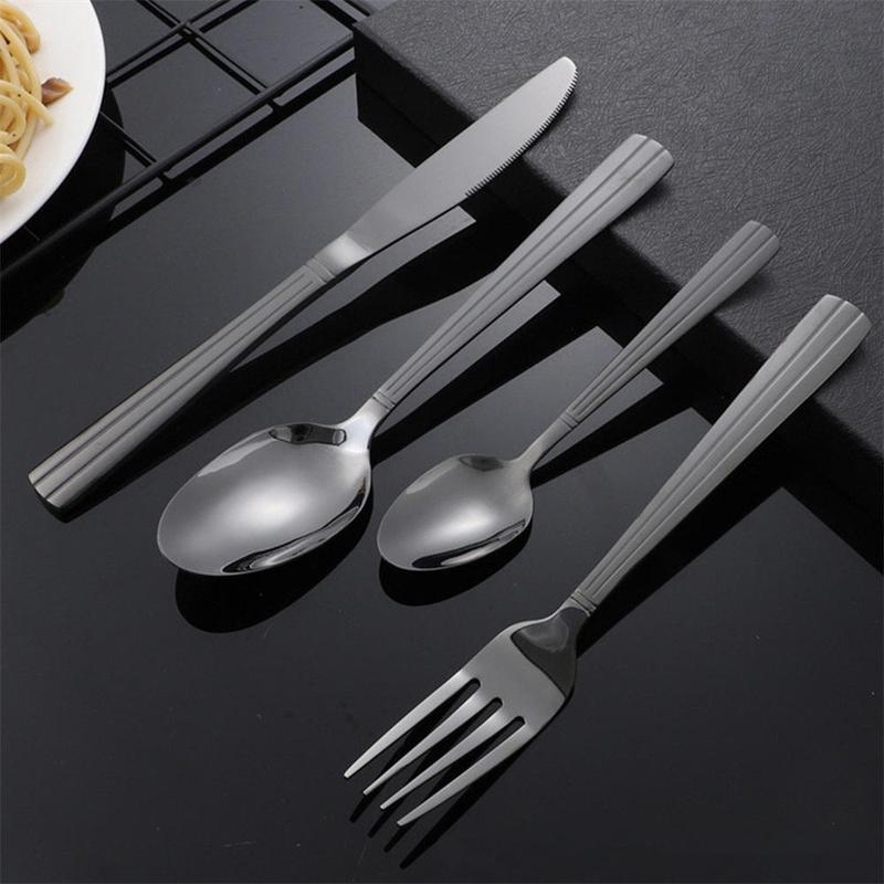Dessert Spoons Hotel Western Steak  and Fork Set Western Tableware , Fork, Spoon, Coffee Spoon, Set of 4 Kitchen Cutlery Stainless Steel Cutlery 2
