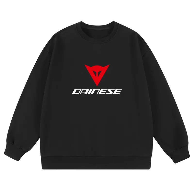 Áo Nỉ Dáng Rộng Sành Điệu Cho Nam, Dainese, Màu Trơn Phong Cách, Thường Ngày, Thoáng Khí, Cổ Thuyền Áo Dài Tay, Thích Hợp Đi Dạo Phố, Đi Chơi Ngoài Trời