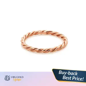 UBS Gold - Cincin Emas Polos Amber - 17k - Model Twist - Acp0714