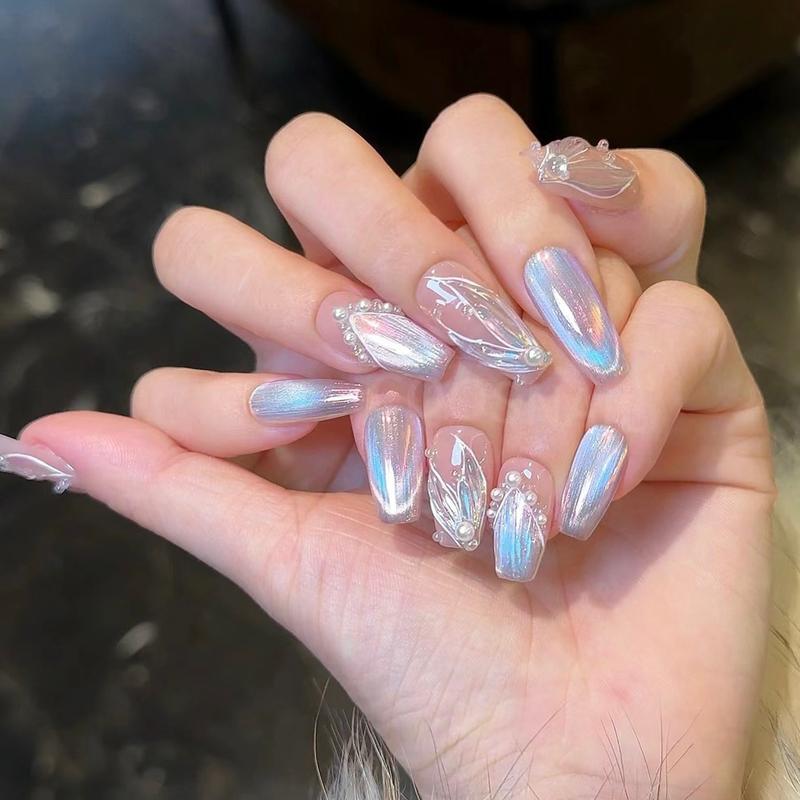 [ MẪU HÓT ] M329 NAILBOX THIẾT KẾ MẮT MÈO TRÁNG GƯƠNG CỰC QUANG ĐUÔI CÁ SANG CHẢNH Nữ Women nail box