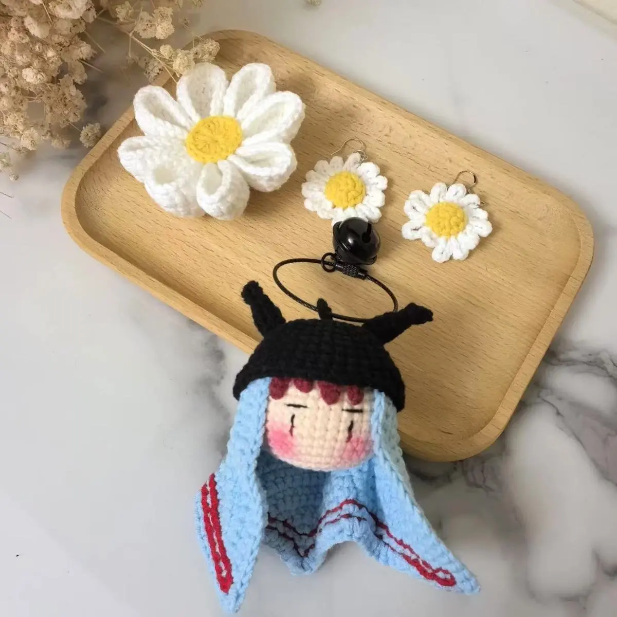 Sản phẩm hoàn thiện, cần dệt G-Dragon Goat Horn Cap, G-DRAGONGD Màu Hồng Với Mặt Dây Chuyền Đan Móc, Gói Vật Liệu Tự Làm, Quà Tặng Tự Làm, Bán Chạy