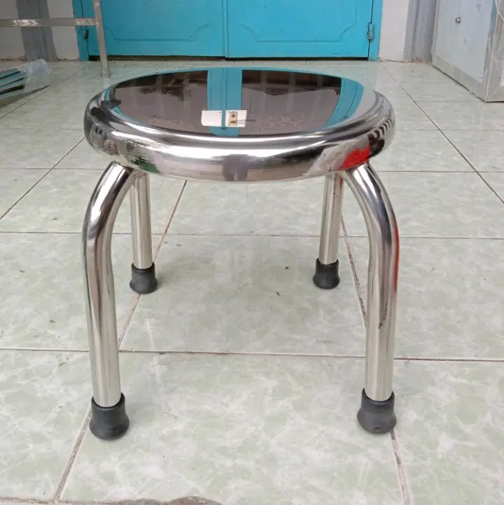 Ghế inox ngồi thấp mặt tròn  cao 30cm inox 201 và inox 304 dày 1li.