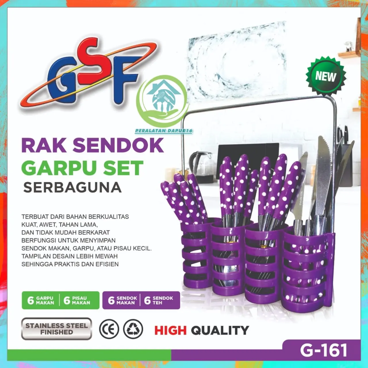 SENDOK SET POLKADOT ISI 24PCS (SENDOK,GARPU,PISAU) / PERALATAN MAKAN SATU SET SENDOK GARPU PIASU MURAH