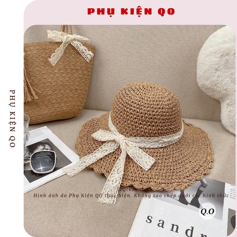 Combo túi mũ cói đi biển ,cói móc mềm T17M09 4