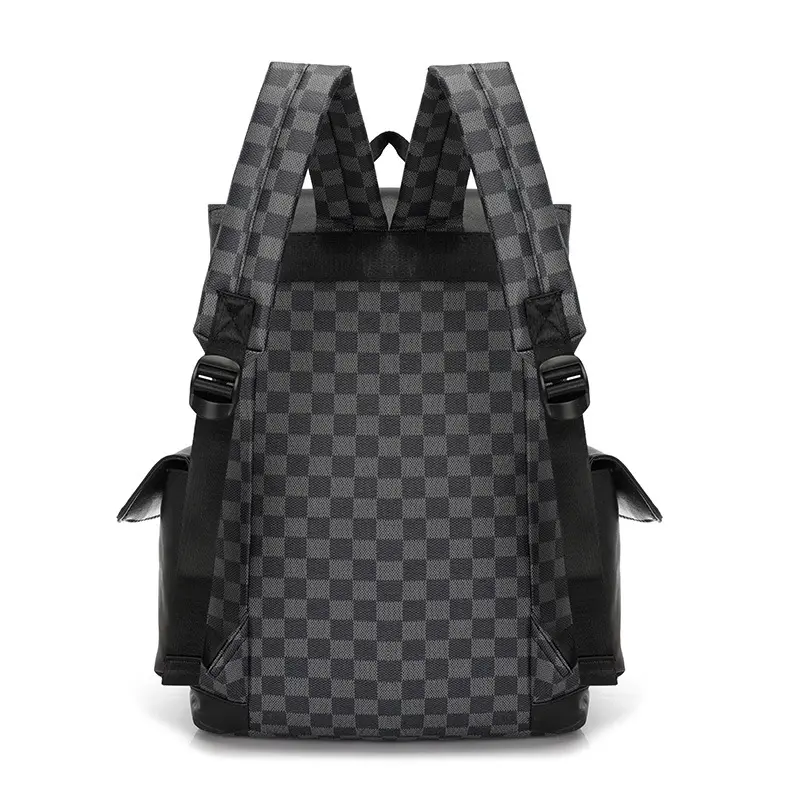 Cặp Đi Học Cá Tính Balo Da PU Nam Nữ Cao Cấp Bag Caro Chống Nước Đựng Laptop BA03 7