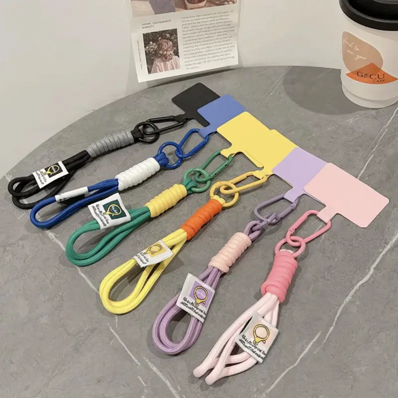 Nylon dikepang warna cocok lanyard ponsel lanyard pergelangan tangan pendek lanyard ponsel kreatif 3