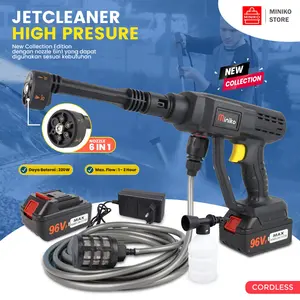 Cordless Jet Cleaner  96V Jet Cleaner -Alat Cuci Motor/Mobil/AC 6 Mode Semprot Jet steam Car Kendaraan Mesin Simple