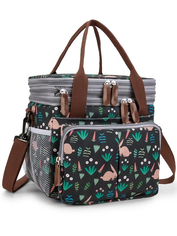 All Over Print Lunch Bag, Large Leakproof Lunch Box Cooler Bag, Multifunctional Lunch Bag for Women & Men, Lunch Box for Outdoor Camping Picnic 2