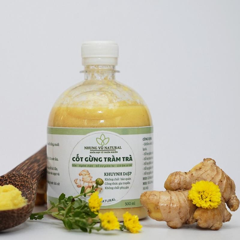 Cốt Gừng Tràm Khuynh Diệp Nhung Vu Natural 500ml, Pha Tắm, Ngâm Chân, Giữ Ấm sữa Skincare dầu gió