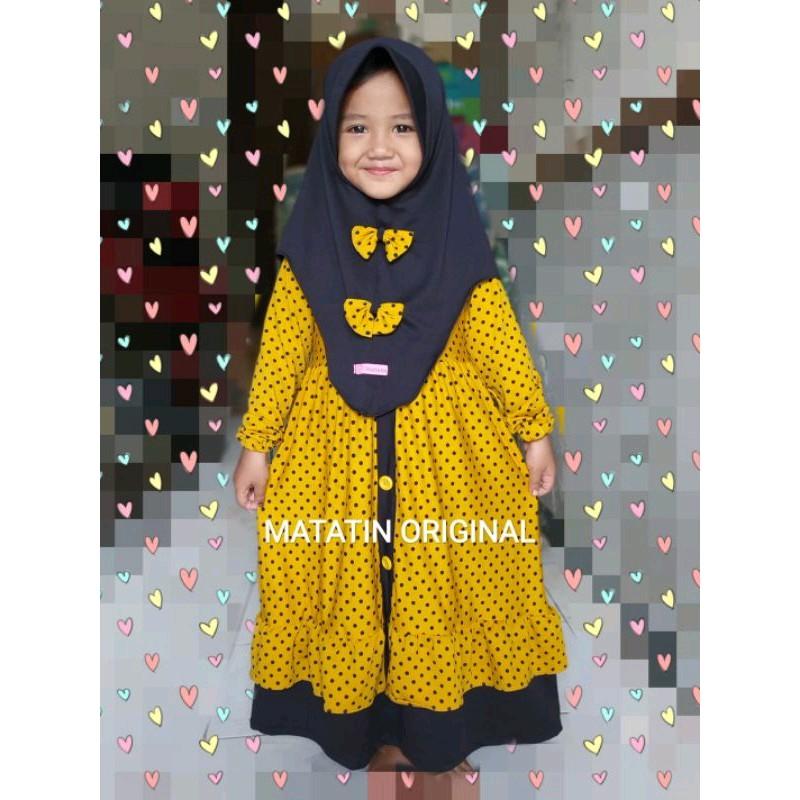 gamis anak perempuan polka gamis syari maxi plan original 0