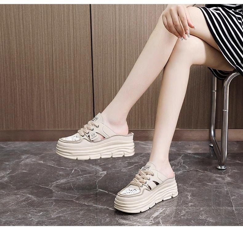 Product Introduction of Giày Trắng Cho Nữ, Bộ Sưu Tập Mùa Hè Mới 2024, Đế Xuồng khoét lỗ, Đế Có Gót Ẩn, Giày Trượt Băng, Kiểu Bít Mũi, Dép Khoét Lỗ 6
