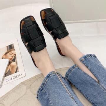 Sục nữ quai đan chéo 2 màu trắng đen siêu cá tính[Form nhỏ tăng 1 size] DéP Shoes