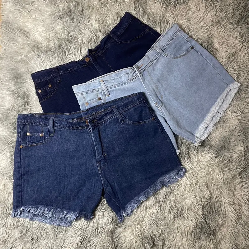 Celana Pendek Wanita Jeans Sobek Rawis Hotpants Rawis Murah-Jeans Pendek Wanita Sobek Rawis Ripped  Hotpants Murah Jumbo Gede Terbaru !!! Tebal Nyaman Stretch 4