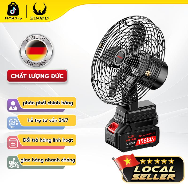 SOARFLY【FLASE SALE Pin 10 Cell Quạt Tích Điện Pin 10 Cell Dùng Liên Tục 8H, Quạt Makita Để Bàn 2 Cấp Độ Gió Siêu Mát