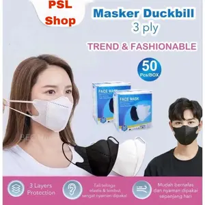 Masker Duckbill 3Ply Murah isi 50Pcs