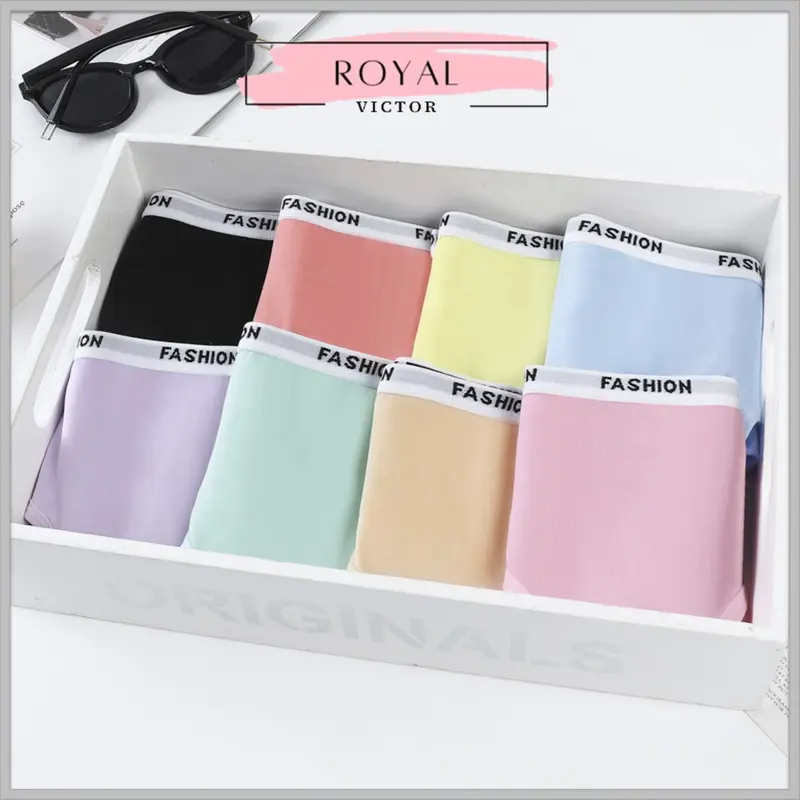 PAKET 8 PCS Celana Dalam Wanita Fashion Brief / Pakaian Dalam Wanita / CD Kolor Cewek CDW002 katun lembut  motif  nyaman Hitam 2