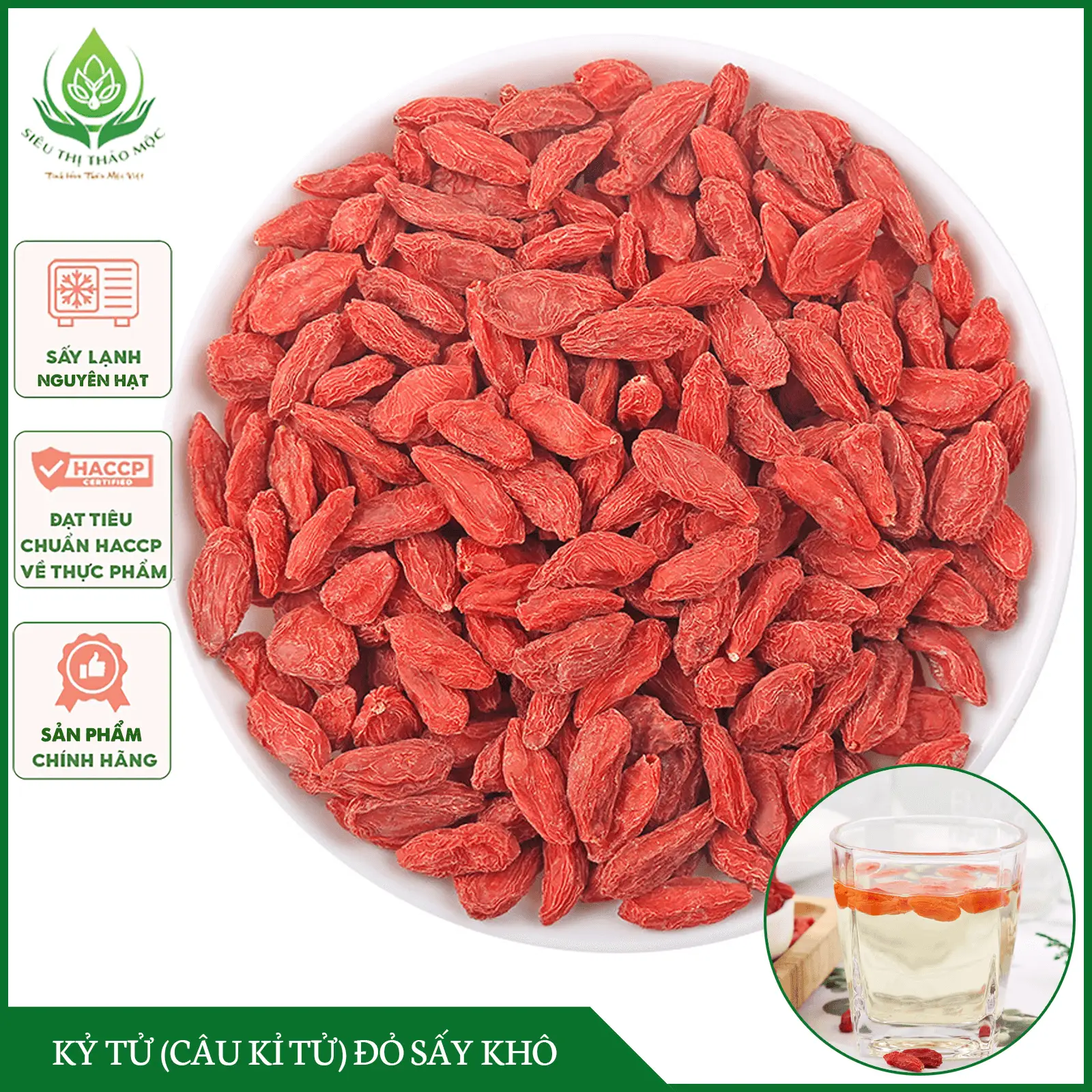 Kỷ Tử Khô Đỏ (Câu Kỉ Tử) Organic Quả To Đỏ Đều
