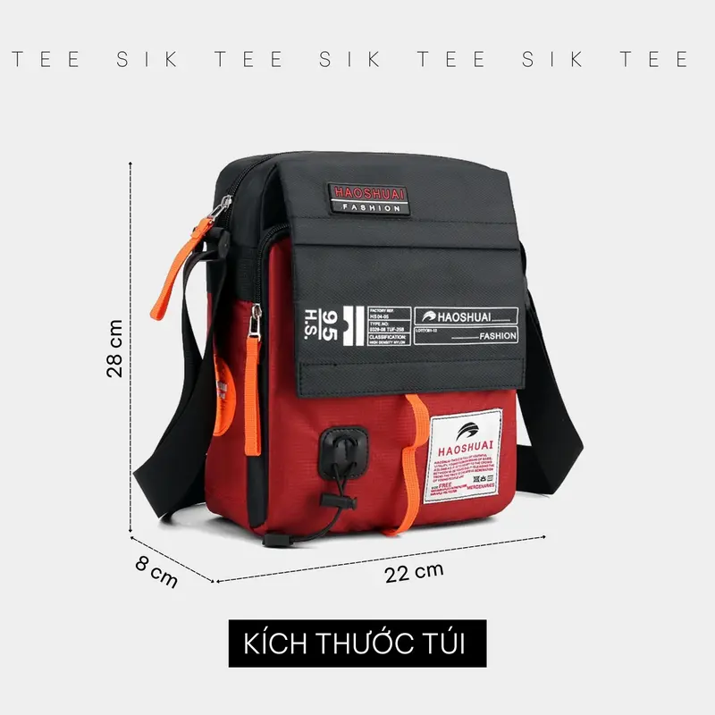 Túi đeo chéo cho nam túi đeo chéo TEE SIK túi chéo nam túi đeo nam đẹp 2024 chống nước vải nylon đựng vừa ipad 11 in bag TS26 2