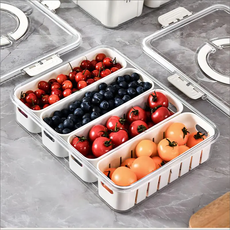 Clear Food Storage Box, 1 Count Modern Durable Food Storage Container with Lid, Food Storage Organizer for Home Kitchen 0