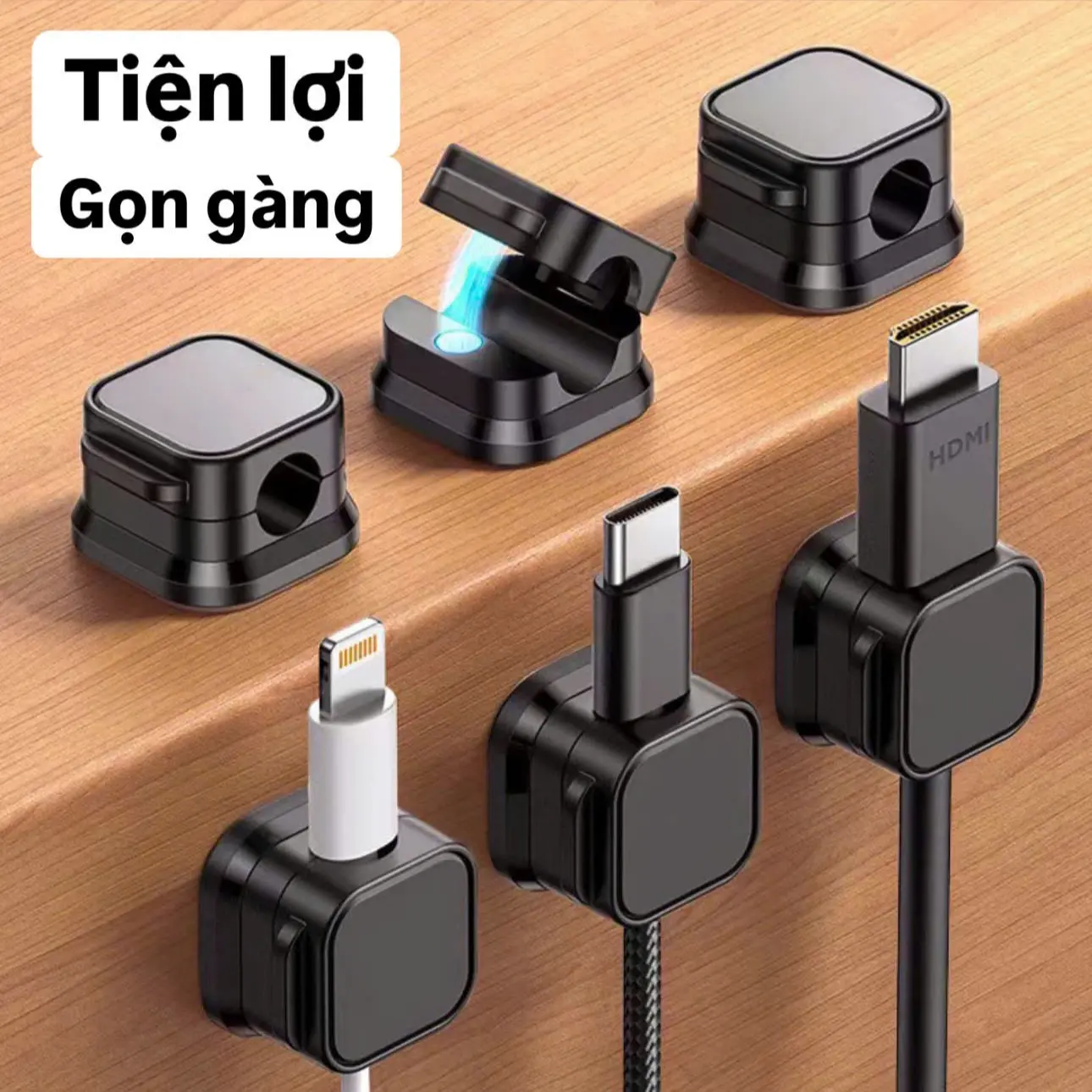Thiết Bị Kẹp Cap Từ Tính, Kẹp Cáp sạc ,Cố Định dây, Thích Hợp cho Decor Văn Phòng, Bàn Làm Việc , Nhà Ở, Đầu Giường. Đi Kèm Với Miếng Dính